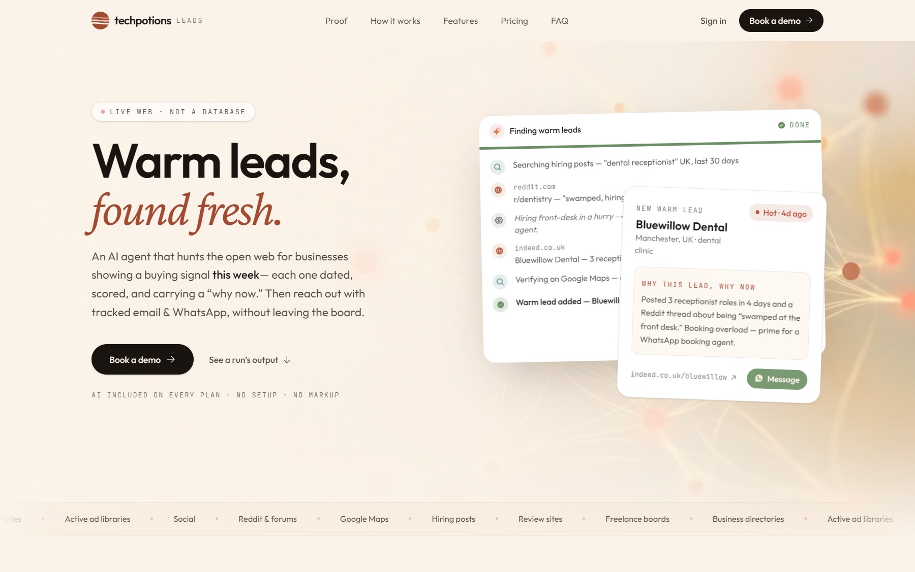 Leads product screenshot